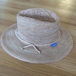 The Wallaroo Hat Company Victoria Fedora in Mixed Tan Full Brim Beach Vacation